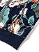 Choies Women Dark Blue Tropical Floral Print Pockted Bomber Jacket Coat Outwear
