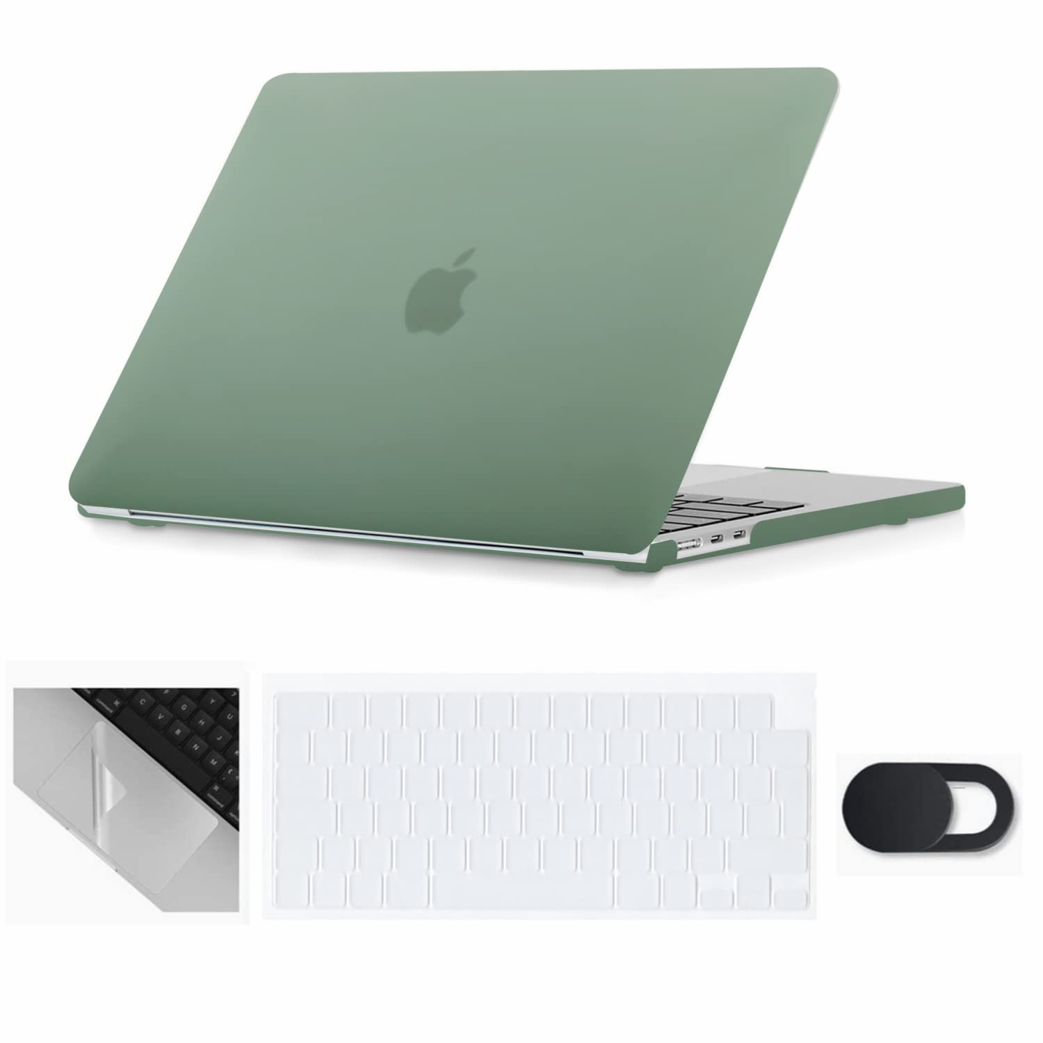 Se7enline Compatible with MacBook Air 13 inch Case M4/M3/M2 2022-2025 for Mac 13-inch A2681/A3113/A3240 Laptop Hard Shell Case with Keyboard Cover & Webcam Cover & Trackpad Protector,Midnight Green — image 1