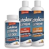 Catalase Extreme 30 Day Starter Set Includes 60 Capsules, Full Size Shampoo and Conditioner Catalase Enzyme Hair Products with Catalase, Saw Palmetto, FoTi, Biotin, PABA and More