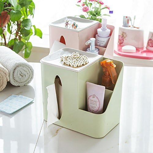 TQWMU® Multi-Function Tissue Box Cover, Organizer Storage Box for Pen/Pencil Cell Phone,Remote Control Holder for Living Room Bathroom Toilet Kitchen Office Car.