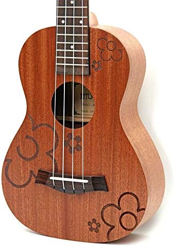 Electric Concert Ukulele, 23 Inch Hawaiian Mini Guitar Cartoon 4 Strings Ukelele,Mahogany Handcraft Musical Uke Acoustic