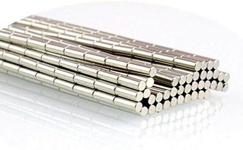 ZJWEI Small Multi-Use Refrigerator Magnets for Refrigerator, Science, Crafts - Tiny Round Disc, Sliver, 3MM x 4MM - Approximately, 100Pcs