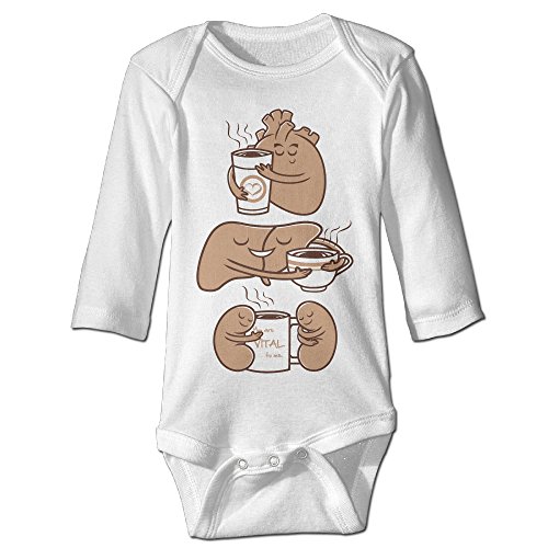 Alexx Coffee Is Vital To Me Unisex Baby Jumpsuit Bodysuit Long-sleeve Romper White