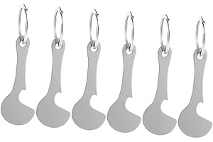 NUOBESTY 6pcs Metal Shopping Trolley Token Keychains Stainless Steel Quarter Holder Key Rings Portable