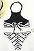 Cupshe Fashion Women's Black&White Diamond Printing Halter Padding Bikini Set (M), Multicolor