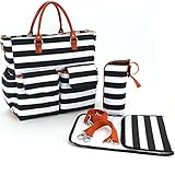 Aidonger Baby Organizer Diaper Handbag with Stroller Straps, Changing Pad and Insulation Bag (Black)