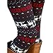 Ensasa Womens Autumn Winter Snowflake Graphic Printed Stretchy Leggings Pants, Black Red Reindeer XX-Large
