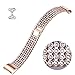 bayite Metal Bands Compatible with Fitbit Charge 2, Replacement Bracelet Adjustable Women Rhinestone, Rose Gold