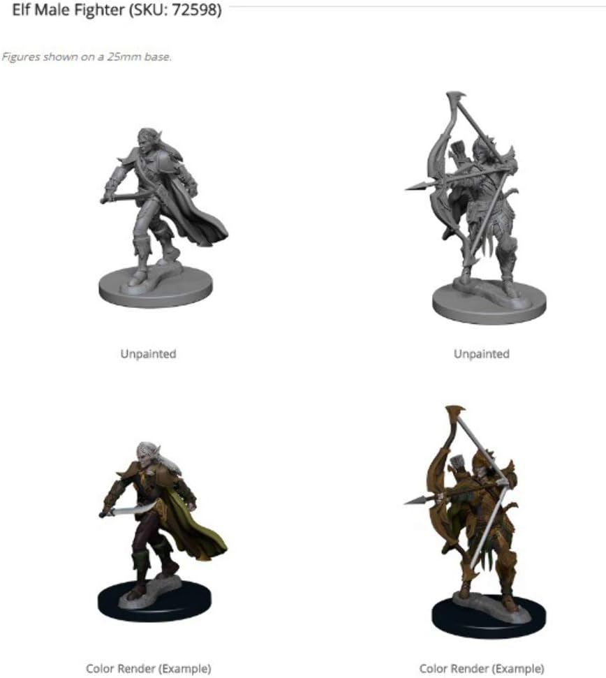 Pathfinder: Deep Cuts Unpainted Miniatures: Elf Female Fighter, White - Image 3