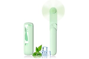 Portable Handheld Fan, 2 IN 1 Mini Hand Fan, Battery Operated [8-15 Working Hours], USB Rechargeable Personal Foldable Fan fo