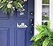White Hello Front Door Vinyl Decal Sign