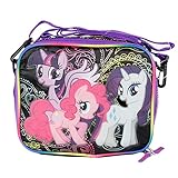 My Little Pony BLACK Insulated Lunch Bag with Side Pocket and Long Shoulder Carrying Strap