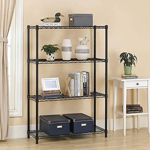 BestOffice Garage NSF Wire Shelf Metal Storage Shelves Heavy Duty Height Adjustable, Black