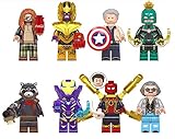 Byno New 8 Super Heroes Action Figures Minifigures Building Blocks Toys with Accessories Avengers for Kids Set