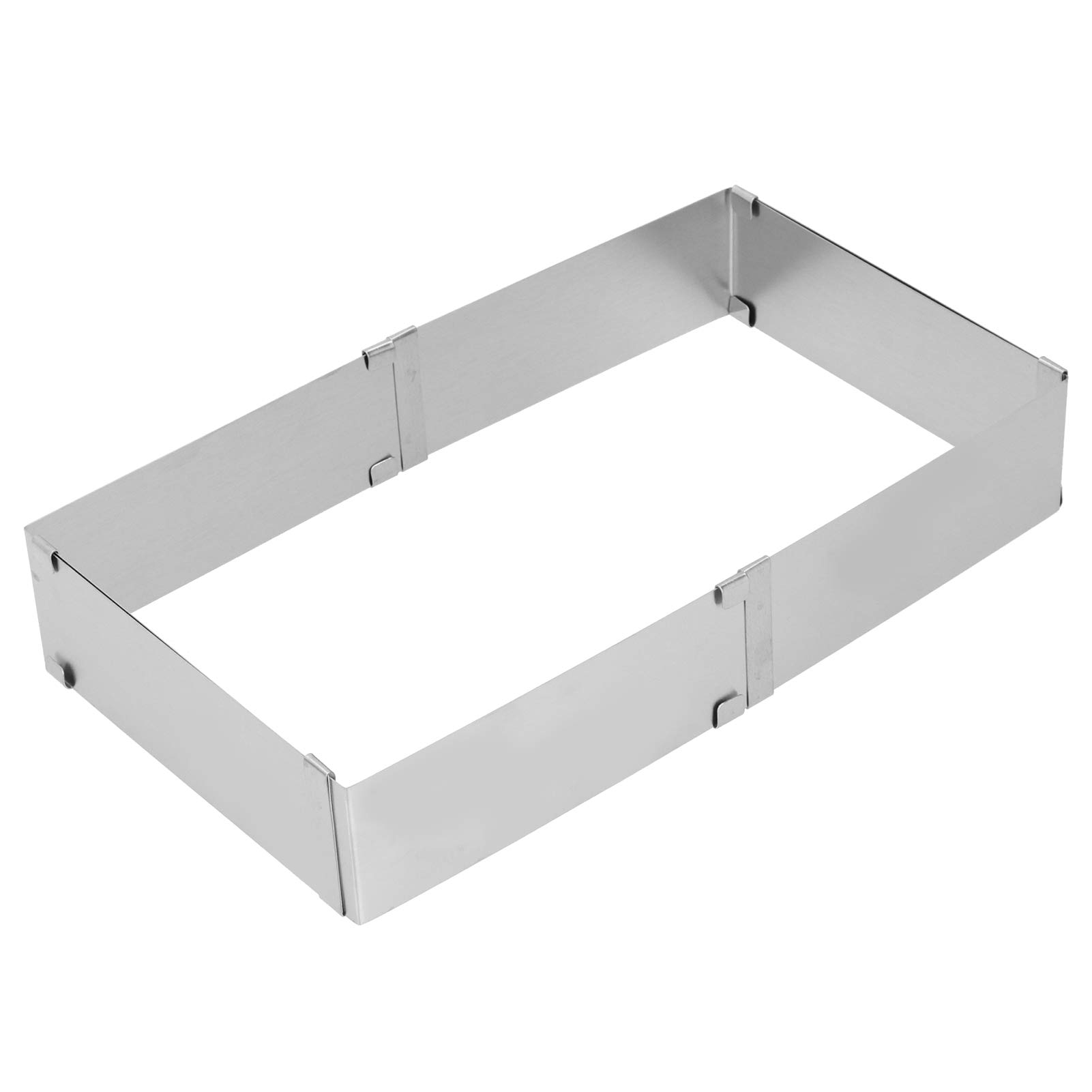 BORDSTRACT Square Adjustable Cake Mould, Stainless Steel Mousse Cake Mold Square Cake Ring Cutter Baking Frame Mould Baking Cake Tin for Mousse Cakes Tiramisu (Large (16 ~ 28cm))