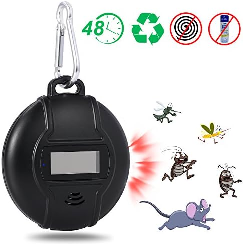 Benewell Solar Portable Ultrasonic Pest Repeller, Pest Control Trap,Outdoor Mosquito Repellent with Solar Powered or Micro USB Charged, for Mosquito,Cockroach,Ant,Fleas,Spider,Mouse. Human & Pet Safe