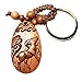 Betterdecor Feng shui Chinese Zodiac Goat Ram Key Ring Key Chain for success and wealth luck (Wood Carved Goat)