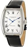 Stuhrling Original Men's Swiss Quartz Stainless Steel and Leather Casual Watch, Color:Black (Model: 241.33152)
