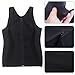 TAILONG Men Hot Neoprene Workout Sauna Tank Top Zipper Waist Trainer Vest Weight Loss Body Shaper Compression Shirt Gym Clothes Corset (Black Workout Tank, S)