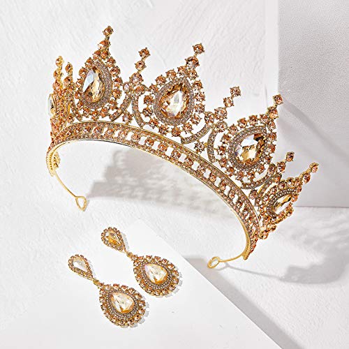 SWEETV Baroque Tiaras and Crowns for Women, Crystal Wedding Tiara for