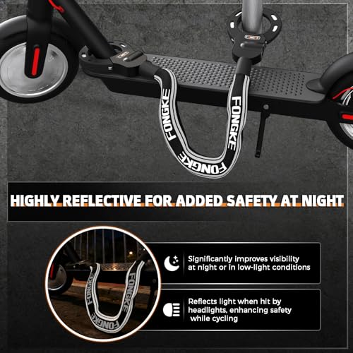 FONGKE E Scooter Lock with Bag, Handcuff Lock, Lock for E Scooter, Bicycle Lock High Security, Chain Lock Bicycle Anti-Theft, Fire-Hardened Steel, Ideal for Scooter/Bicycle