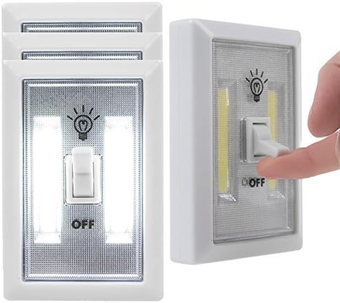 COB (4 Pack) LED Wall Lighted Switch Wireless Closet Night Light Multi-Use Self-Stick For Kids Room Adults