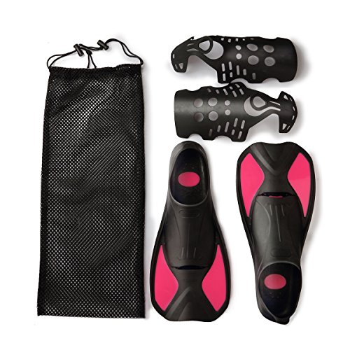Short Dive Fins Dual-composite fin blade Swim Fins for Adult Swimming and Snorkeling Divers Diving Training Men Women - Thumbnail 4