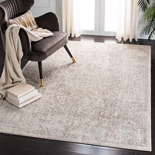SAFAVIEH Traditional Rug for Living Room, Dining Room, Bedroom - Evoke Collection, Short Pile, in Ivory and Taupe, 160 x 230 cm