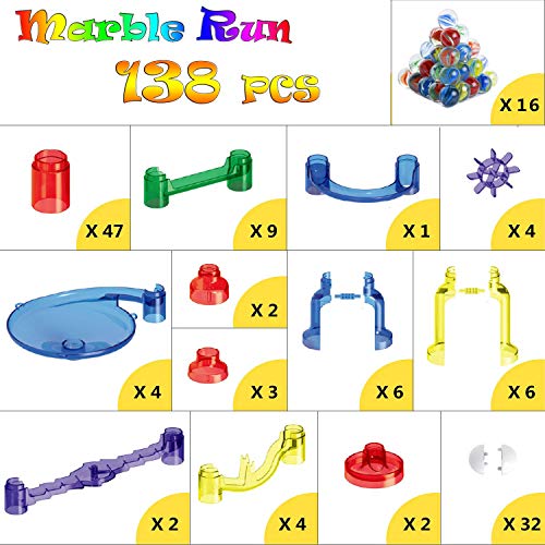image for Veatree 138 PCS Marble Run, Building Blocks, Intellectual Toy, STEM Ed