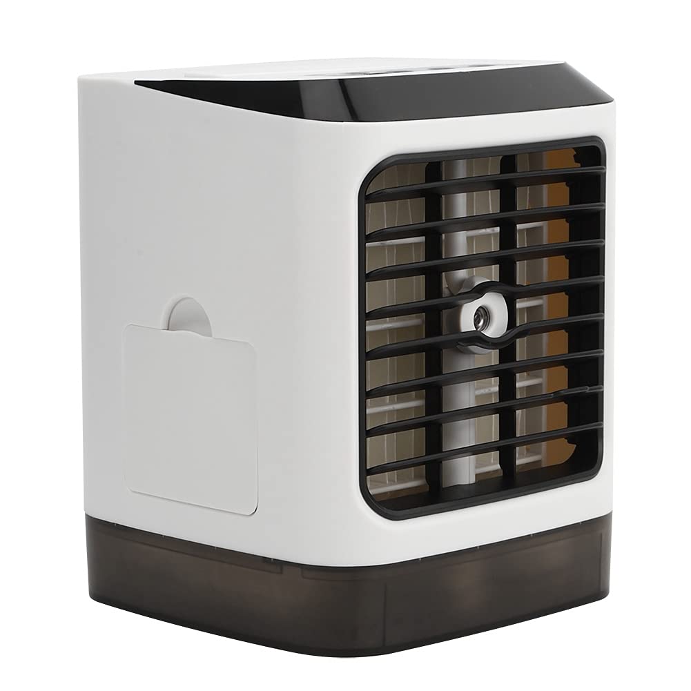 Personal Air Cooler, Portable USB Air Conditioner Fan Air Cooler Humidifier with LED Light and 3 Wind Speed Levels, Mini Air Conditioner Fan for Home Office Bedroom