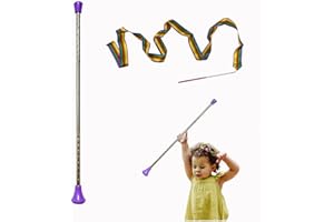 Oiloda Twirling Baton 21 Inches Marching Baton Spinning Dance Baton Metal Gymnastics Parade Stick for Child in Majorette (Purple)