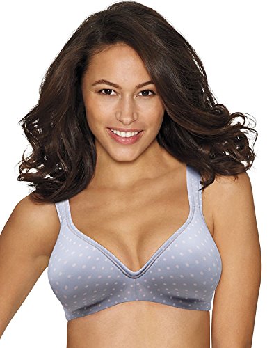 Hanes Women's Fit Perfection Wire Free Bra (40C, Eiffel Grey Dot)