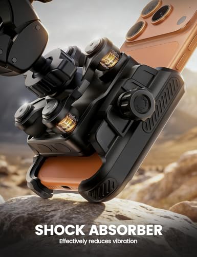 Lamicall Motorcycle Bike Phone Mount - [Upgrade Vibration Dampener] [Camera Friendly] Bike Phone Holder Handlebar Clamp, Bicycle Cell Phone Mount (Black)