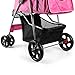 Flexzion Pet Stroller (Pink) Dog Cat Small Animals Carrier Cage 4 Wheels Folding Flexible Easy to Carry for Jogger Jogging Walking Travel Up to 30 Pounds with Sun Shade Cup Holder Mesh Window