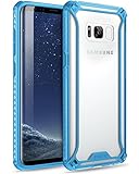 Poetic Affinity Slim Fit Galaxy S8 Plus Case with Anti-Slip Side Grip and Reinforced Corner Protection Bumper for Samsung Galaxy S8 Plus Blue/Clear