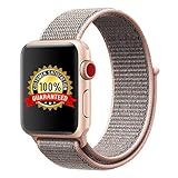 Langte Apple Watch Sport Loop band 38mm with Hook and Loop Fastener Adjustable Closure Wrist Strap Replacement Band for iwatch Apple Watch Series 3 /2 / 1,Pink Sand