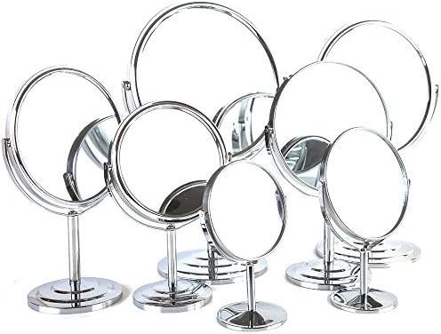 Kadaon 6 inch Two-sided 360 Degree Swivel Vanity Makeup Mirror(1x-3x) Magnification Mirror Tabletop Polished Chrome Plated Mirrors