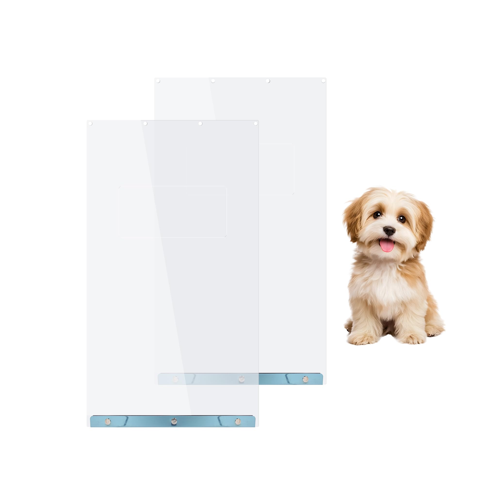 Photo 1 of 2PACK Dog Door Replacement Flaps - Measures 7.25" x 13", Medium Dog Door Flap Compatible with Ruff Weather Pet Door, BPA Free, Less Shrinkage, Weather Resistant