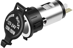 MLAHUIER 1PC Cigarette Lighter Socket, 12V Car Cigarette Lighter Adapter Power Socket with Extension Cable, Universal Waterproof Power Outlet Socket Replacement for Car Truck