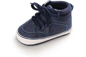 Sekantrol Baby Boys Girls First Walker Crib Newborn Shoes, Soft Rubber Sole Infant Sneakers Fashion High-Top Non-Slip Toddler Dress Moccasins Shoes