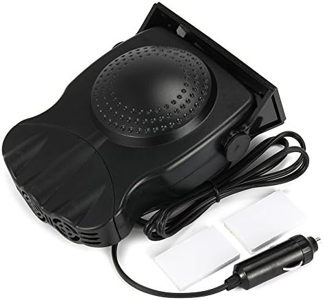 Car Ceramic Heater Cooling Fan 3-outlet Defroster Defogger Window Screen Demister Hot Warm 12V 150W (Black)