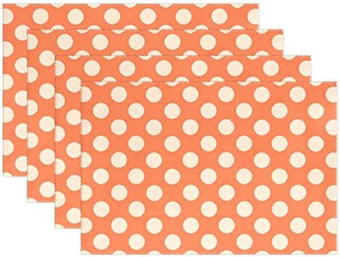 BAIHUISHOP Polka Dot 12x18" Placemats Dining Table Mats for Home Kitchen Office,Set of 6