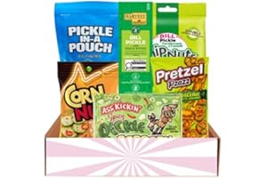 Pickle Snack Gift Basket, Variety Pack With Pickle-flavoured snacks, 6 Treats Gift Box by Lecsa Specialty Snacks
