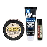 The Duke Cannon Winter Defense Kit: Bloody Knuckles Hand Repair Balm, 5 oz + Cannon Balm Lip Protectant + Standard Issue Face Lotion