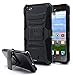Huawei Raven LTE Case, Huawei Raven LTE Holster Case, Nagebee - Huawei Raven LTE H892L Heavy Duty Hybrid Armor Dual Layer Rhino Kickstand Belt Clip Holster Combo Rugged Case for Huawei Raven LTE H892L (Holster Black)