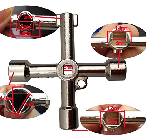Alloy Multifunctional Electronic Control Cabinet Triangular Key Wrench Elevator Key Meter Square Hole of the Valve Train Door Key Emergency Survival Tool
