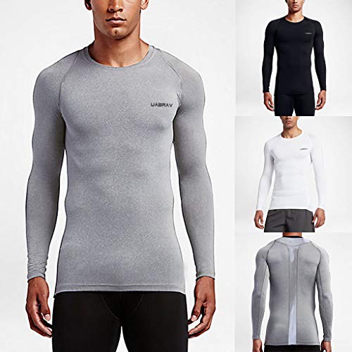 Cool Dry Compression Long Sleeve Bodybuilding Shirts Baselayer for Men Afterso