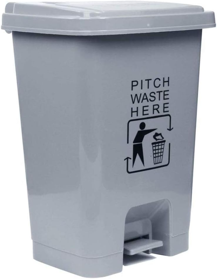 L.TSA Mülleimer Pedal Mülleimer Haushaltsbedeckter Mülleimer Grauer