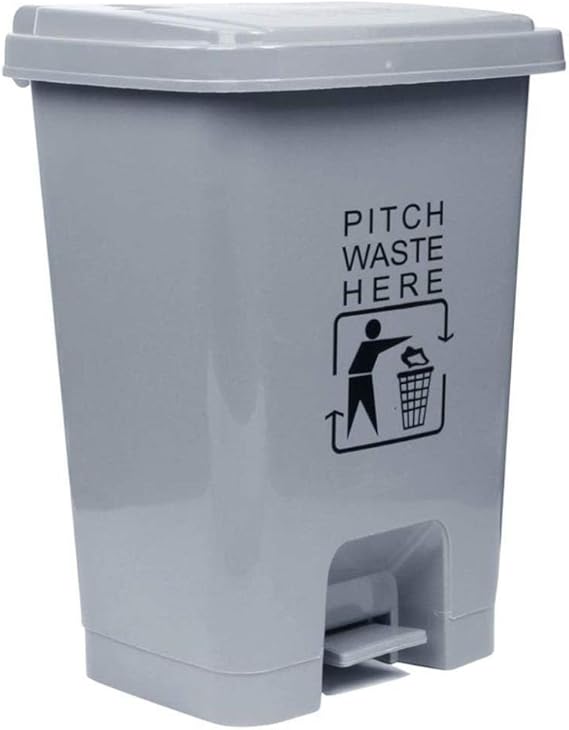 L.TSA Mülleimer Pedal Mülleimer Haushaltsbedeckter Mülleimer Grauer