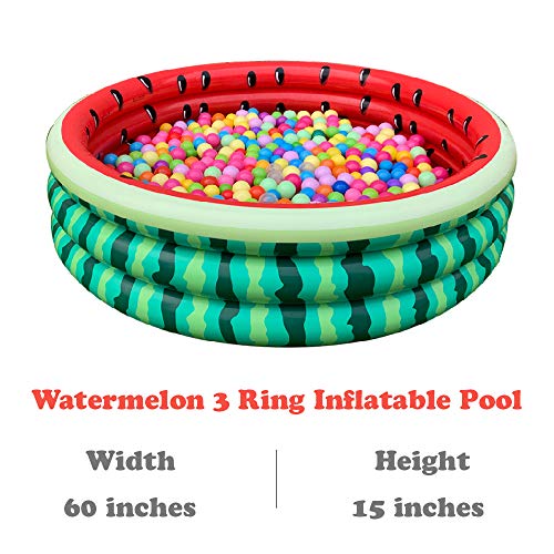 Ball Pit Inflatable Kiddie Pool – 60 X 16 Inches, 3-Ring Design With ...